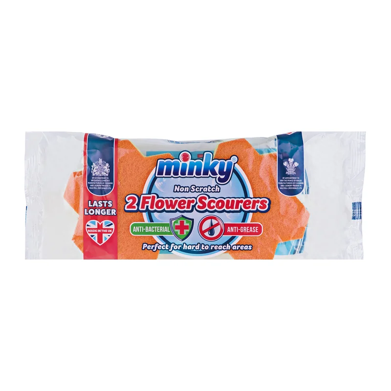 Minky non-scratch flower scourers