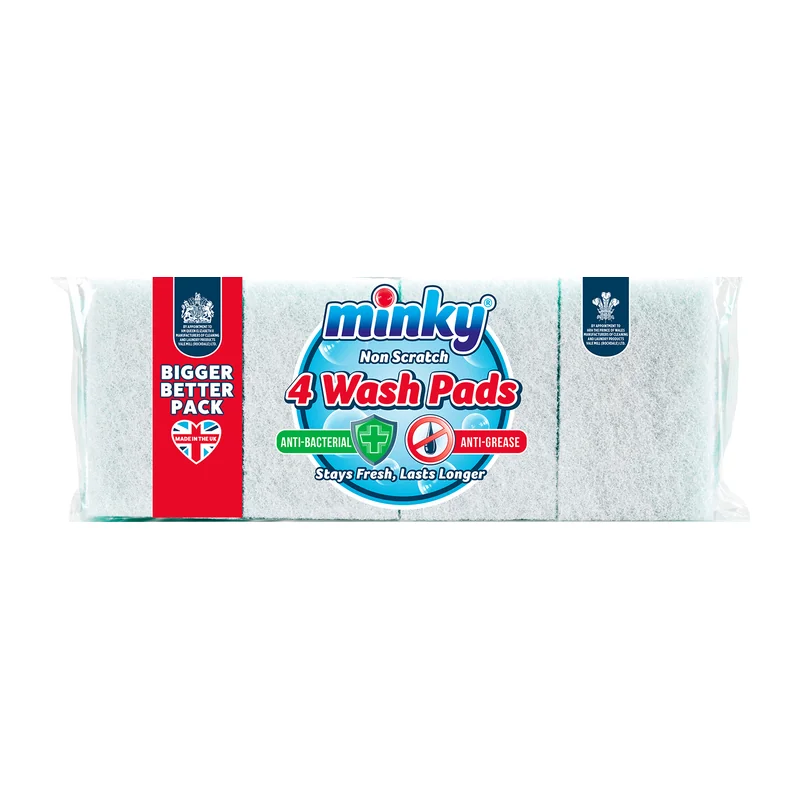 Minky non-scratch wash pad sponges 4 pack